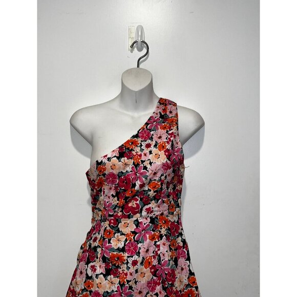 NWT Lulus Garden Pink Floral One-Shoulder Faux-Wrap Mini Dress Size XS womens - Picture 3 of 11